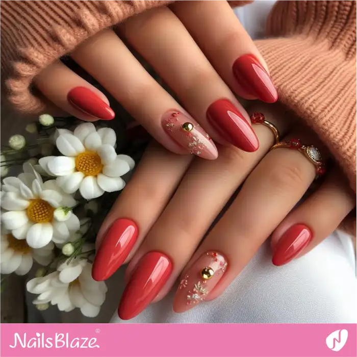Glossy Cherry Red Nails Design | Spring Nails - NB3960